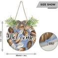 thumbnail image 3 of Coolnut Brown and Grey Leaves Front Door Round, Hanging Welcome Sign, Front Door for Home, Farmhouse, Porch, Wall Hanging, Outdoor Home Decor, 3 of 7