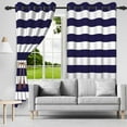 thumbnail image 6 of Nanqianyi Navy Blue Striped Blackout Curtains, Room Darkening Thermal Insulated with Grommet Window Drapes for Bedroom 2 Panels Per Set 52"x63", 6 of 10