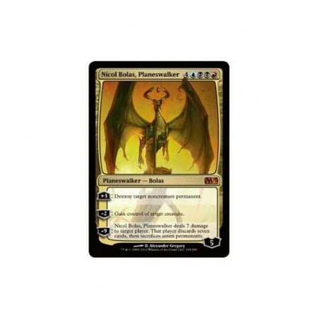 Magic: the Gathering - Nicol Bolas, Planeswalker (199) - Magic 2013, A single individual card from the Magic: the Gathering (MTG) trading and collectible.., By Magic the Gathering Ship from