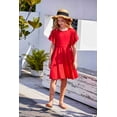 thumbnail image 6 of Arshiner Girl's Summer Dresses Ruffle Short Sleeve Swing Flowy Midi Casual Sundress with Pockets, 6 of 8