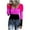 Hot Pink, variant on Women's Striped Henley Tops Long Sleeve Button Down Slim Fit T Shirts Scoop Neck Ribbed Knit Basic Casual Shirts Outfits (L, Hot Pink)