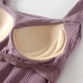 thumbnail image 6 of Fanxing Women's Cotton Tank Top with Build in Bra Adjustable Wider Strap Camisole Basic Cami Tanks Purple,XL, 6 of 8