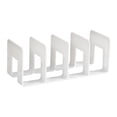 thumbnail image 3 of flameer 4 Compartment Book Storage Rack Acrylic Bookends Bookshelf Dividers for Bookcase White, 3 of 8
