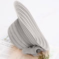 thumbnail image 6 of Risckoth Women's Organza Hat Wide Brim 3D Flower Detail Layered Design Formal Tea Party Wedding Cap, Gray, 6 of 8