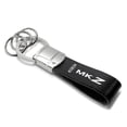 thumbnail image 3 of iPick Image for Lincoln MKZ Black Real Leather Strap Chrome Round Hook Metal Key Chain, Official Licensed, 3 of 4