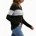 thumbnail image 6 of Towmus Womens Sweaters Trendy Color Block Tops Long Sleeve Shirts Fall Outfits Early Fall Fashion 2025 Winter Clothing, Grey, L, 6 of 7
