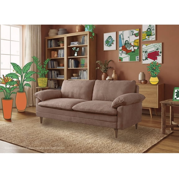 Sofá Cama Makora Milo Rosa Velvet con Memory Foam y Respaldo Reclinable