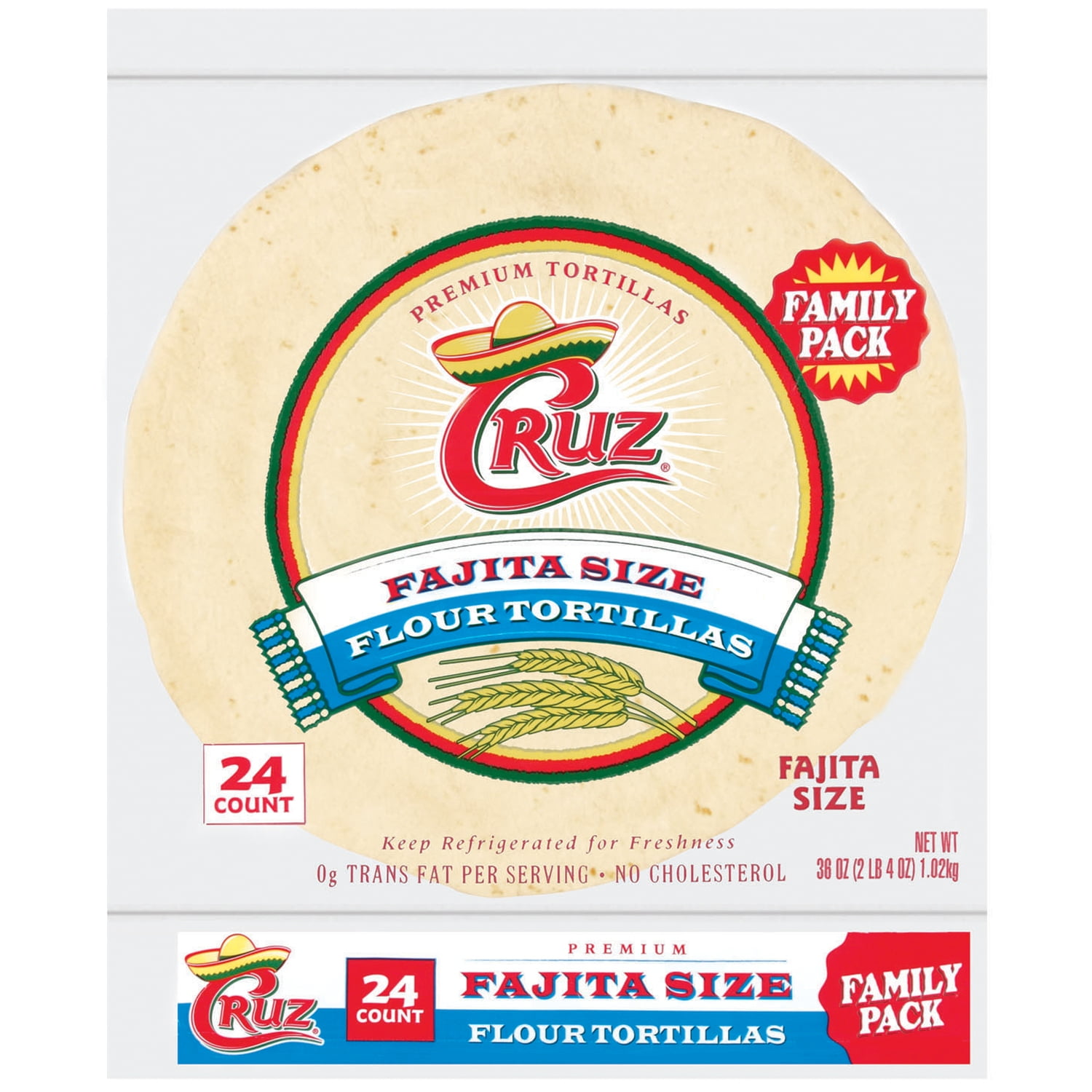 Cruz Fajita Size Flour Tortillas, 36 Oz., 24 Count