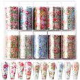 thumbnail image 3 of 10 rollos de pegatinas de uñas con estampado de flores, pegatinas de transferencia de papel de aluminio para decoración de uñas, pegatinas de envoltura completa para decoración de uñas, decoración de, 3 of 11