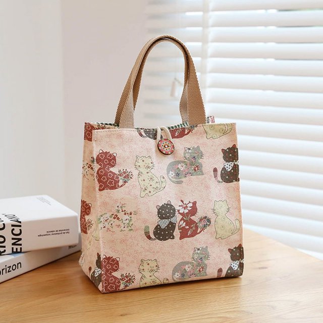 Bolsa de lona para lonchera, bolsa de gran capacidad para el almuerzo, bolsa para el almuerzo para trabajadores de oficina, bolsa para llevar arroz en la mano, linda momia con bolsa de arroz