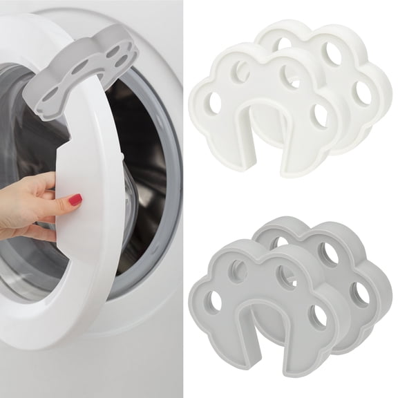 4 Packs Washing Machine Door Prop Open, Silicone Front Load Washer Door Prop Stopper, Flexible Laundry Dryer Holder Opener for Proper Ventilation & Drying