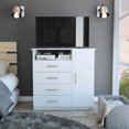 thumbnail image 2 of Nmkwnr 4 Drawer Dresser with 1 Door and Inner Shelves and Open Shelf, Wood Storage Cabinet for Living Room, Office, White, 2 of 7
