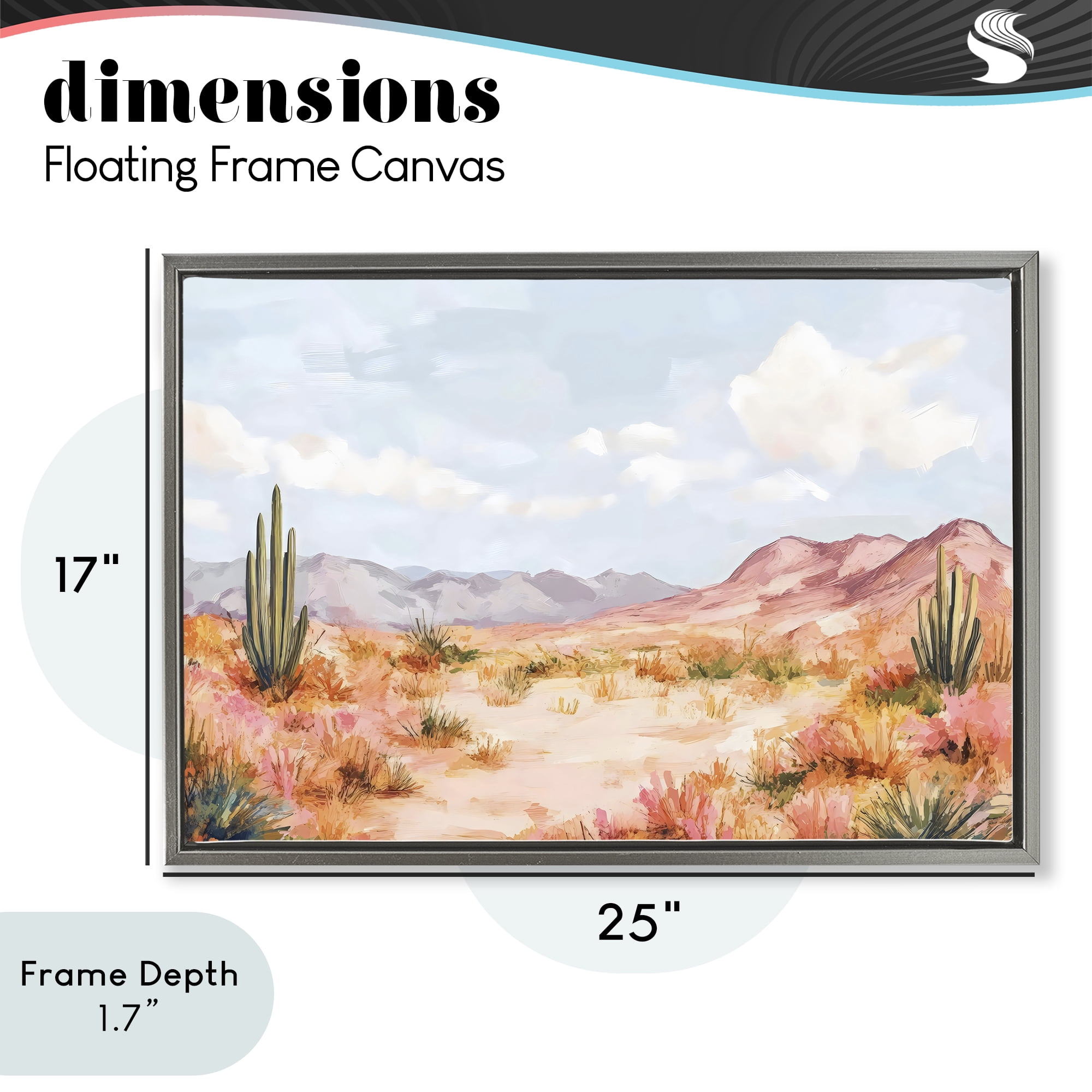 Stupell Industries Pastel Desert Dream Sunset Gray Framed Floater Canvas Wall Art, design by Creative Studio