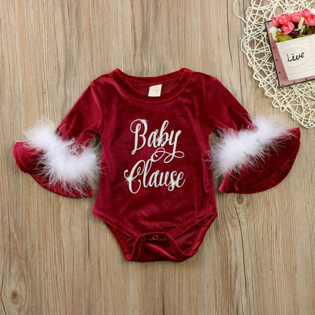 Newborn Infant Baby Kid Girl Fur Velvet Romper Jumpsuit Playsuit Outfits Clothes