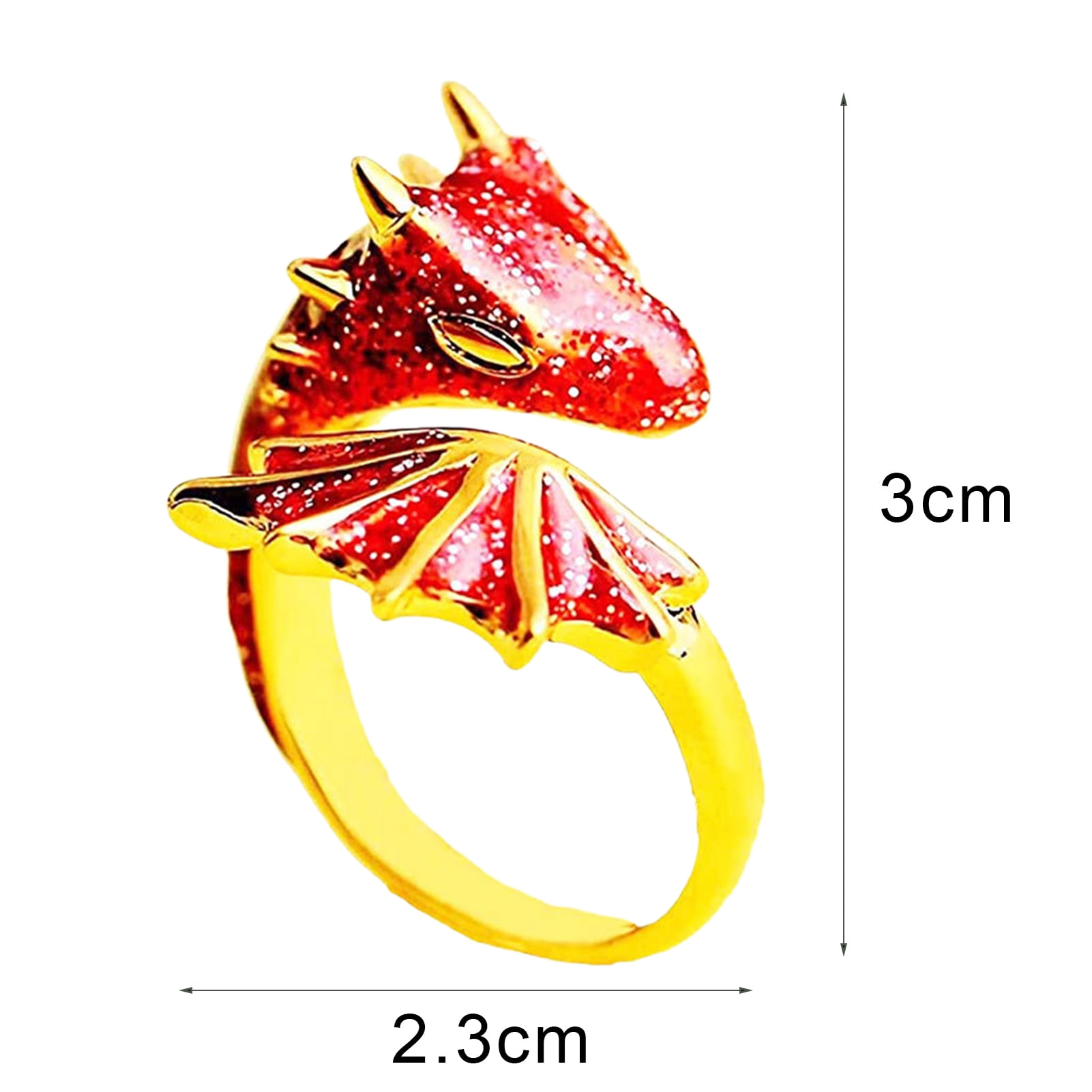 HEVIRGO Ring Exquisite Adjustable Unisex Punk Jewelry Enamel Dragon Ring  for Party Alloy Red - Walmart.com