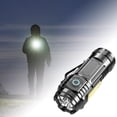 thumbnail image 1 of Super Bright Three-Eyed Mini LED Flashlight Rechargeable High Handheld Light with Hat Clip for Camping Emergency, 1 of 2