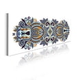 thumbnail image 1 of Folkloric Acrylic Glass Wall Art, Ethnic Concept Pattern Flourish Leafy Swirls and Botanical Details, Panoramic Decor Living Room Bedroom & Dorms, 47" x 16", Aqua Dark Purple Orange, by Ambesonne, 1 of 1