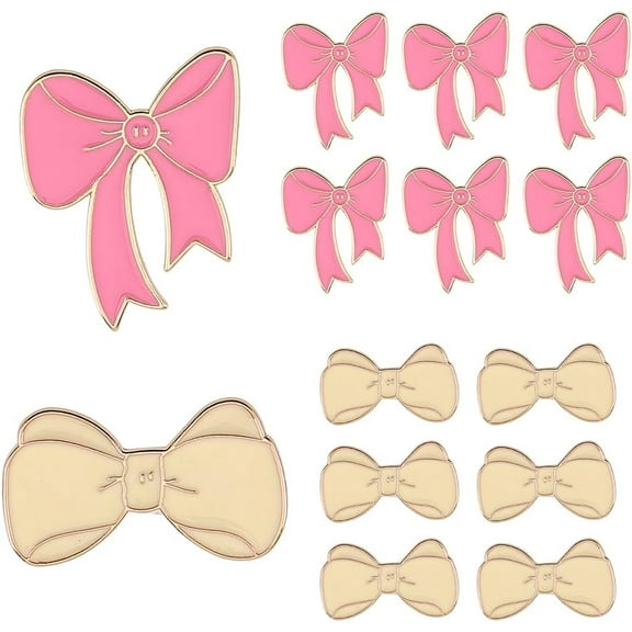 1 Box 16Pcs Brooch Bulk Cute Enamel Pins Small Metal Pink White Bowknot Coquette Elegant Lapel Pins Bowtie Alloy Brooches for Women Clothes Backpack Decor Party Favor Wedding Supplies
