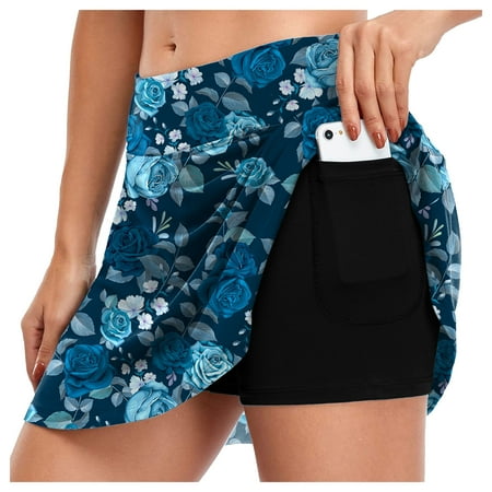 

WANYNG Women Sport Tennis Inner Shorts Elastic Sports Golf Skorts With Pockets Skirts Scrub Pants Women plus Size Yoga Pants Multi Pack with Pockets