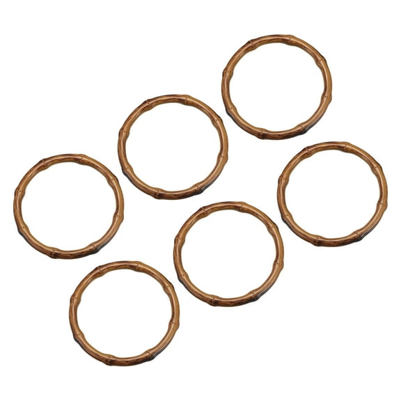 Uxcell 5" Dia Bamboo Purse Handles Handbag Handle Replacement for DIY Making, 6Pack Yellow