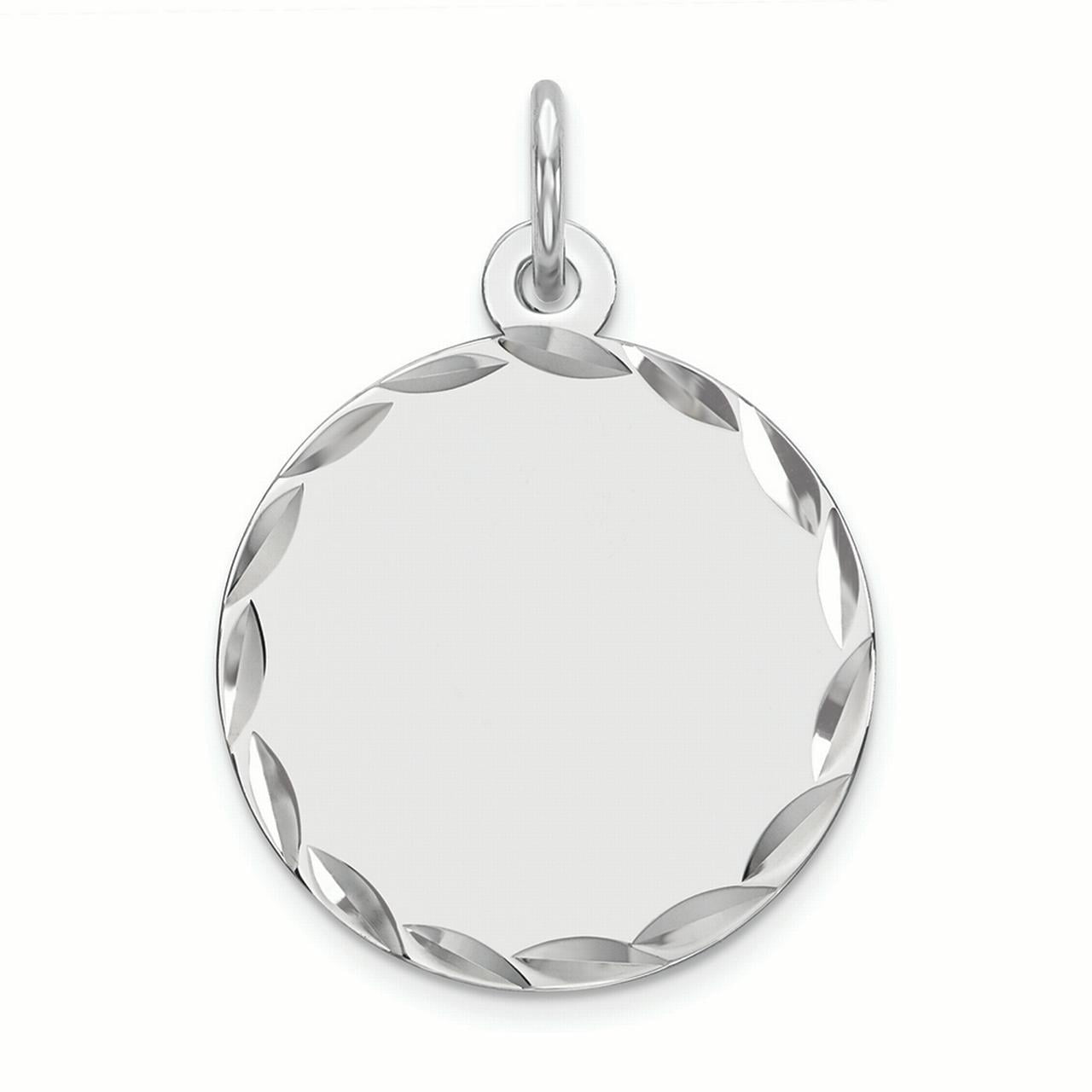 Sterling Silver Engravable Polished Front/Satin Back Disc Charm Sterling Silver Engravable Polished Front/Satin Back Disc Charm