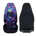thumbnail image 5 of Pzuqiu Halloween Butterfly Skull Car Front Seat Cover Easy to Install Anti-Slip Car Seats Covers Front Seats Only Warm Soft Elastic Fabrics Auto Seat Covers Interior Accessories Fit for Cars SUV, 5 of 7