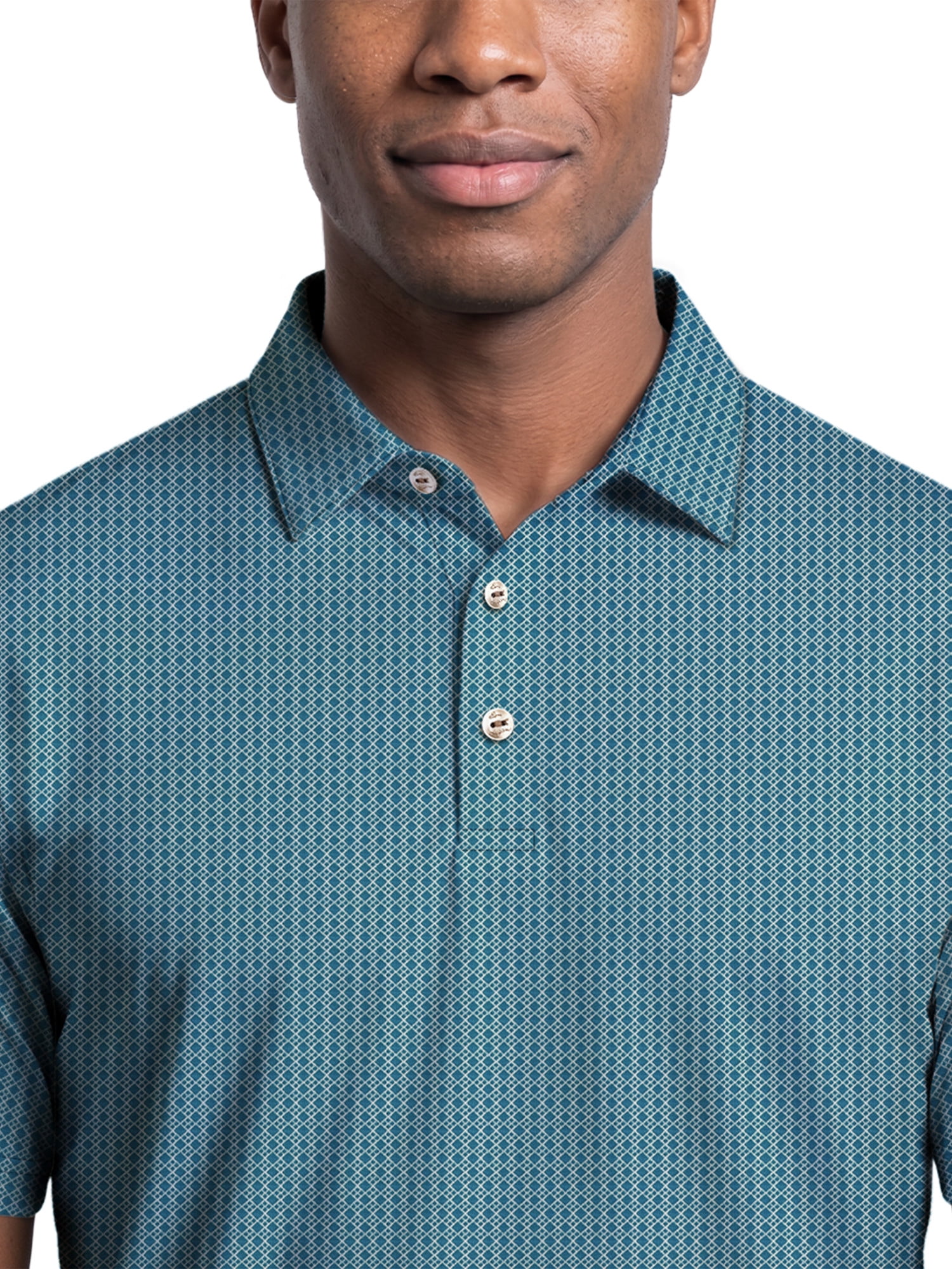 Ben Hogan Performance Men's & Big Men's Two Color Jacquard Short Sleeve Polo Shirt, Sizes S-4XLT