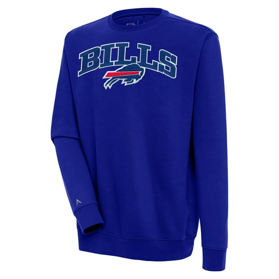 Men's Antigua Royal Buffalo Bills Victory Chenille Pullover Sweatshirt