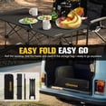 thumbnail image 6 of BUNKER INDUST Folding Camping Table, Outdoor Portable Roll-Top Aluminum Table with Carry Bag for Picnic,Beach,BBQ,Backyards, Adjustable Height, 6 of 9