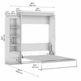 thumbnail image 6 of Bestar 116881-000017 85 in. Orion Queen Size Murphy Bed & Narrow Shelving Unit with Drawers, White & Walnut Gray, 6 of 7