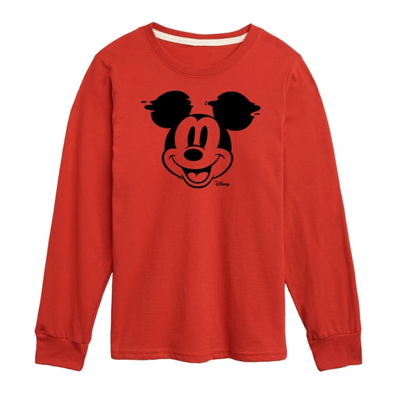 Disney - Mickey & Friends - Mickey Face Glitch - Toddler And Youth Long Sleeve Graphic T-Shirt
