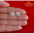 thumbnail image 2 of King of Bling's Aretes Para Hombre Square 925 Yellow Silver 0.33ct Diamond Women & Men Earrings, 2 of 12