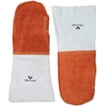 thumbnail image 2 of Vollum High-Heat Orange-Top Suede Oven Mitts 1 Pair 16 Inch, Resistant to 572F, 2 of 6