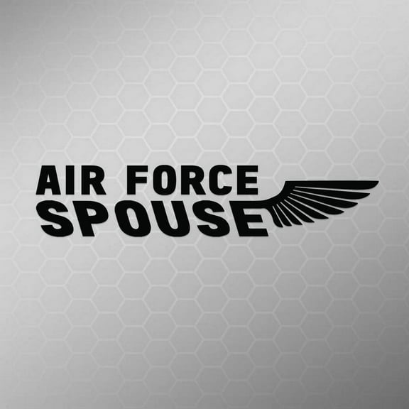 Air Force Spouce Wing Vinyl Decal Sticker (2 Pack) | Cars Trucks Vans Walls Laptops Cups | White | 2- 8.5 X 1.7 Inch | KCD1700