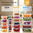 thumbnail image 2 of OSLIFE 24 Contenedores para Alimentos con Tapas, Juego de Recipientes para Almacenamiento Herméticos,Tuppers lonche lunch Plastico Almacenar para Microondas,Organizadores de Cocina Refrigerador,Hogar, 2 of 4