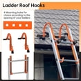 thumbnail image 2 of Ladder Roof Hooks, 2 Packs Heavy-Duty Alloy Steel Roof Step Ladder Hooks, Auxiliary Ladder Hooks for Safe Rooftop Access, with Wheels & Rubber Grip T-bars, 2 of 6