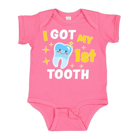 

Inktastic I Got My 1st Tooth with Cute Tooth Baby Gift Baby Boy or Baby Girl Bodysuit