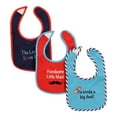 thumbnail image 3 of Luvable Friends Baby Boy Cotton Terry Drooler Bibs with PEVA Back 3pk, Handsome, One Size, 3 of 3