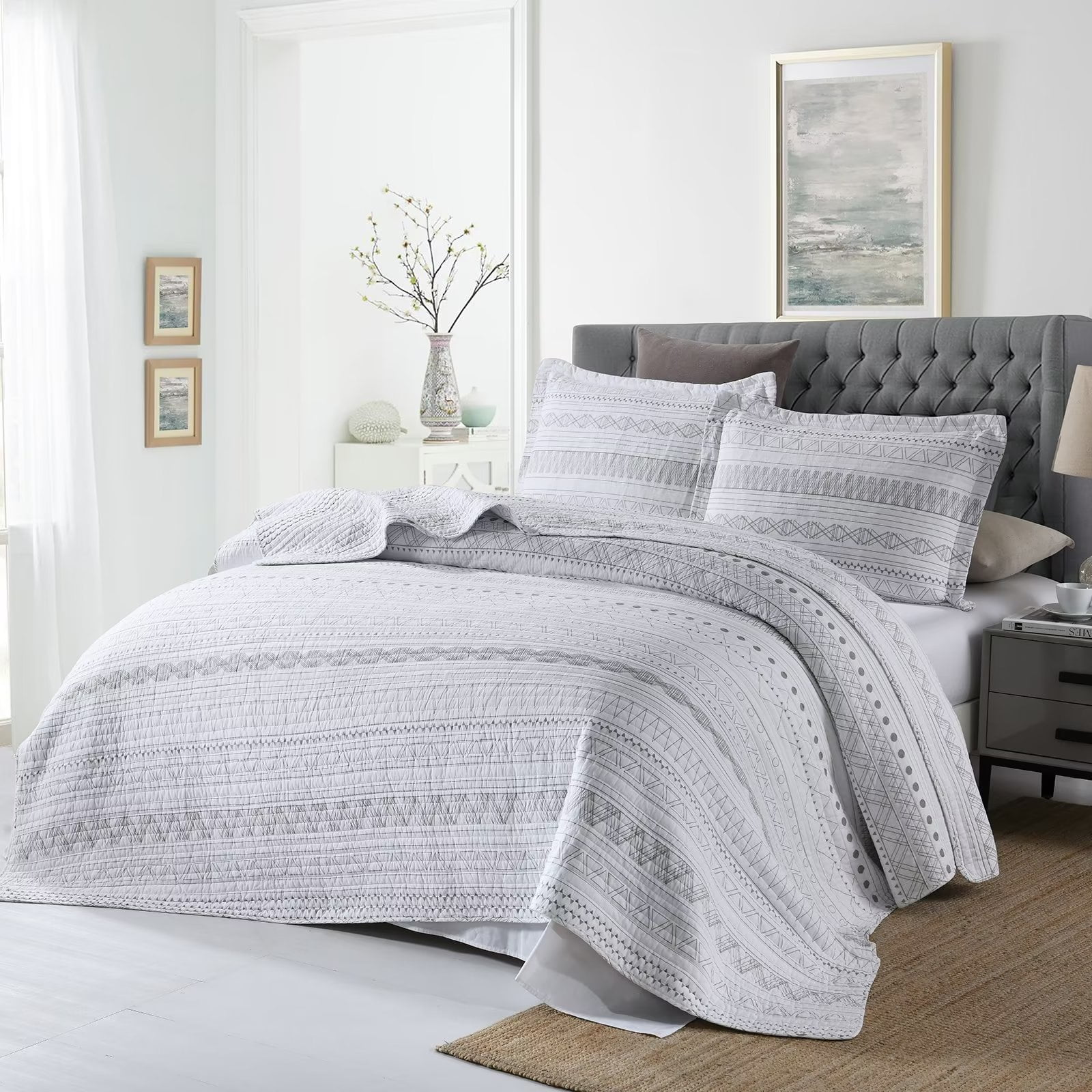 Bedduvit Cotton Quilt Queen Size 3 Pieces 100 Cotton Lightweight