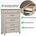 thumbnail image 3 of Roundhill Furniture Walcott 5-Drawer Bedroom Chest, Weathered Dusty-taupe Finish, 3 of 9