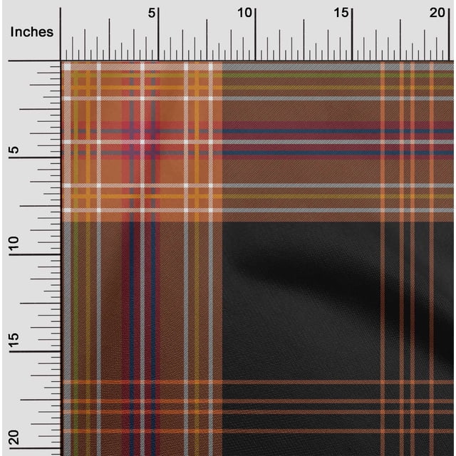 oneOone Viscose Chiffon Fabric Tartan Check Printed Fabric 1 Yard 42 Inch Wide