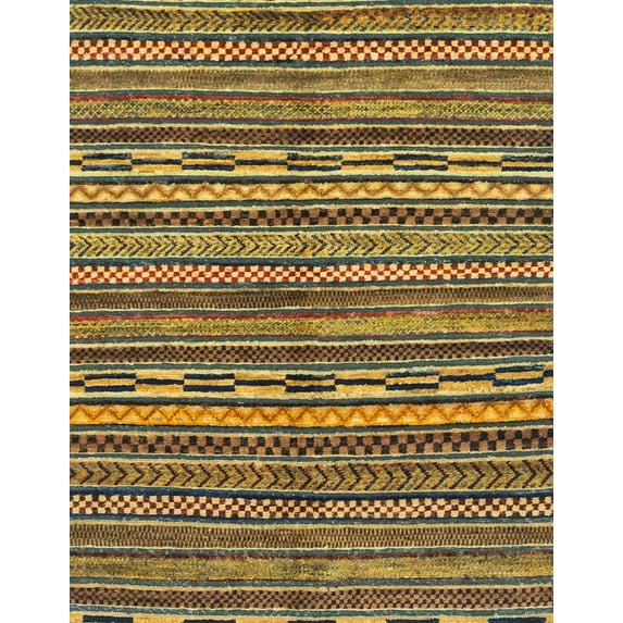Ahgly Company Indoor Rectangle Abstract Orange Gold Oriental Area Rugs, 2' x 4'