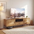 thumbnail image 2 of Costway Rattan TV Stand for TVs up to 80” with 2 Storage Cabinets, Open Shelf & Drawer, 2 of 11