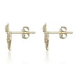 thumbnail image 2 of AVORA 10K Yellow Gold Simulated Diamond CZ Twisted Snake Stud Earrings, 2 of 6