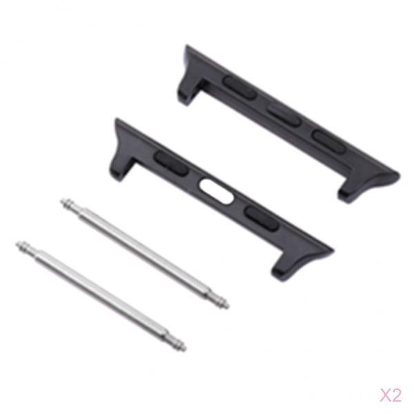 2 Pares De Adaptadores De Correa De Reloj Para Apple Watch 4 Conector De Correa 44mm Negro