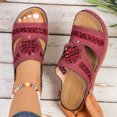 thumbnail image 6 of CAIXIA Floral Sandals Women's Summer Platform Slide Sandals Open Toe Breathable Hollow Out Casual Shoes With Thick Sole,Red, 6 of 7