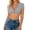 Gray, variant on Women's Oktoberfest Dirndl Blouse Crop Top V Neck Short Sleeve Button Wrap Slim Fit Beer Festival Costume Casual Party Top M