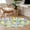 Yellow, variant on Yellow Lemon Round Area Rug 4 FT, Non Slip Indoor Outdoor Rug, Botanical Spring Leaves Abstract Blue Tile Washable Soft Circular Carpet Non-Shedding Floor Mat for Coffee Table Nursery Foyer Balcony