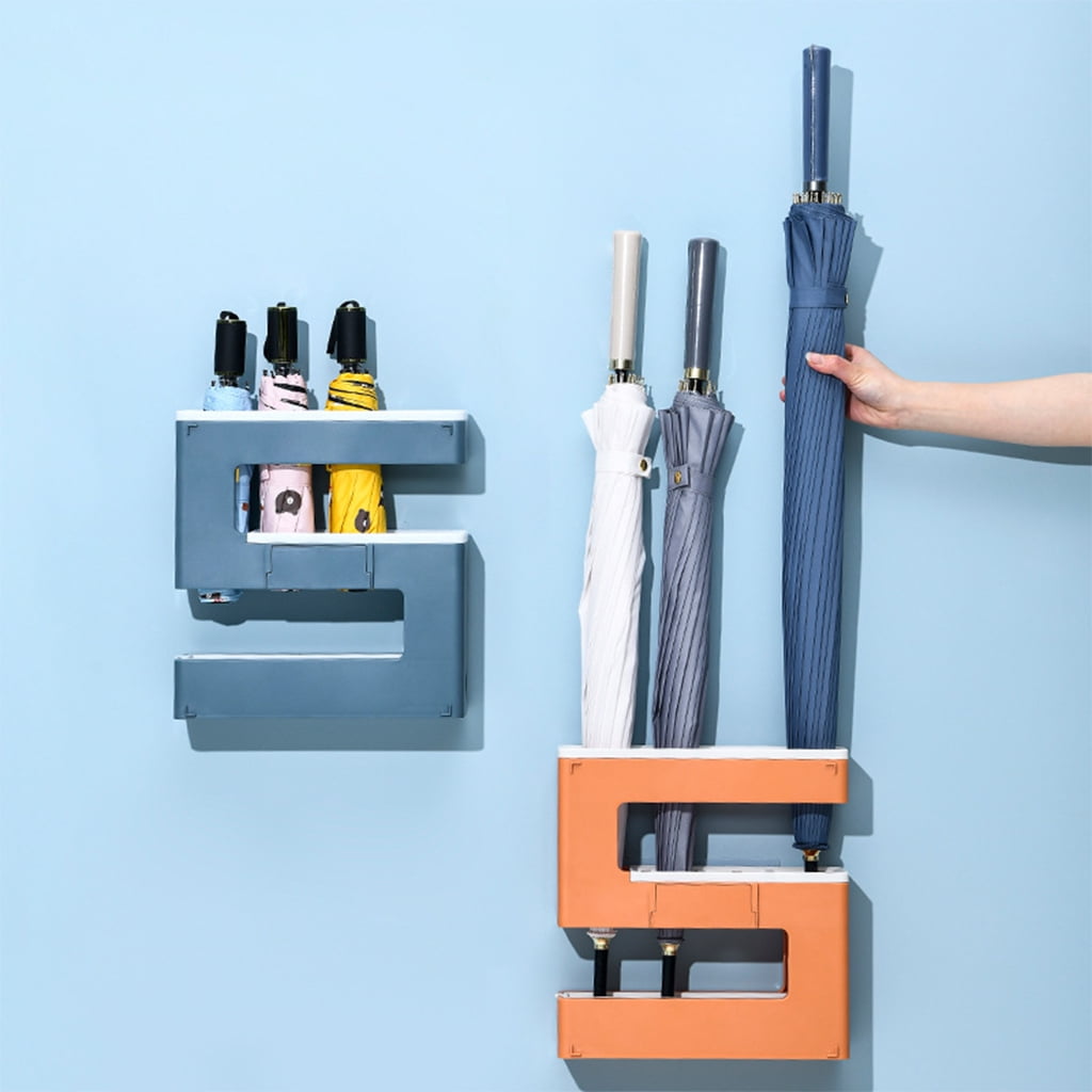 lanema Wall Mounted Umbrella Stand Rack 5-Shape Umbrellas Storage Holder Shelf for Home Office Hotel Hanger Organizer