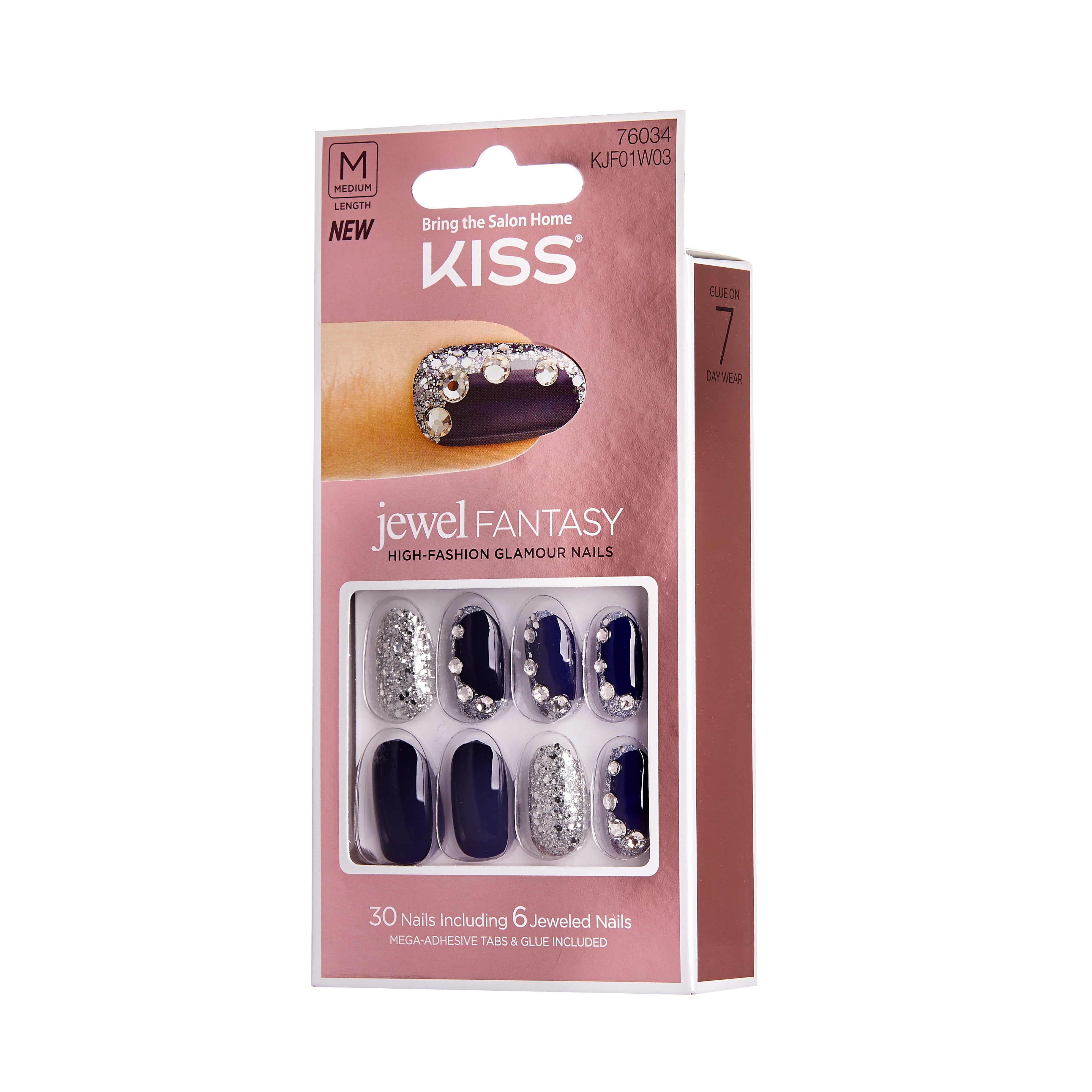 KISS Jewel Fantasy Artificial Nail Kit, Navy - Walmart.com - Walmart.com